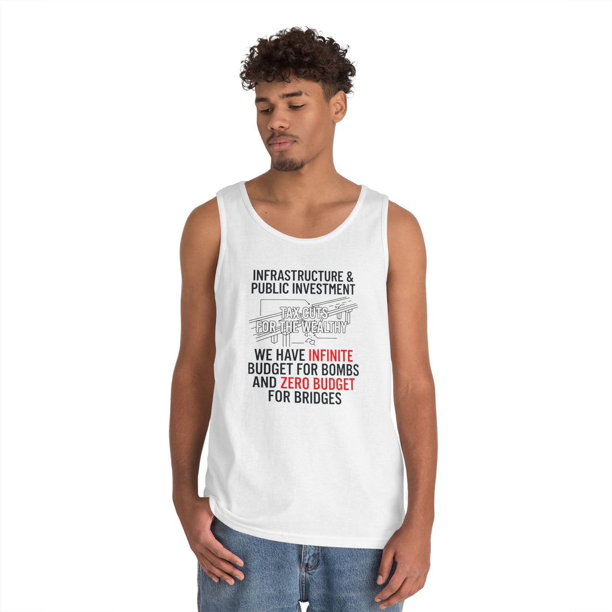 Color: White | Protest Series - Fix The Roads Tank Top