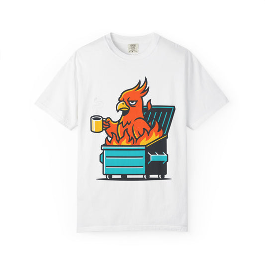 Color: White | Dumpster Fire Unisex Garment-Dyed Tee