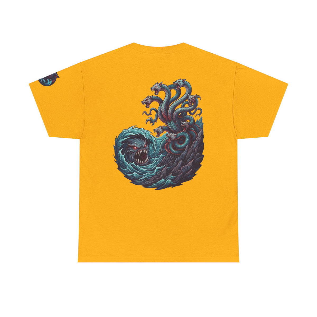 Color: Gold | Charybdis and Scylla (Greek Mythology) Premium Graphic Tee