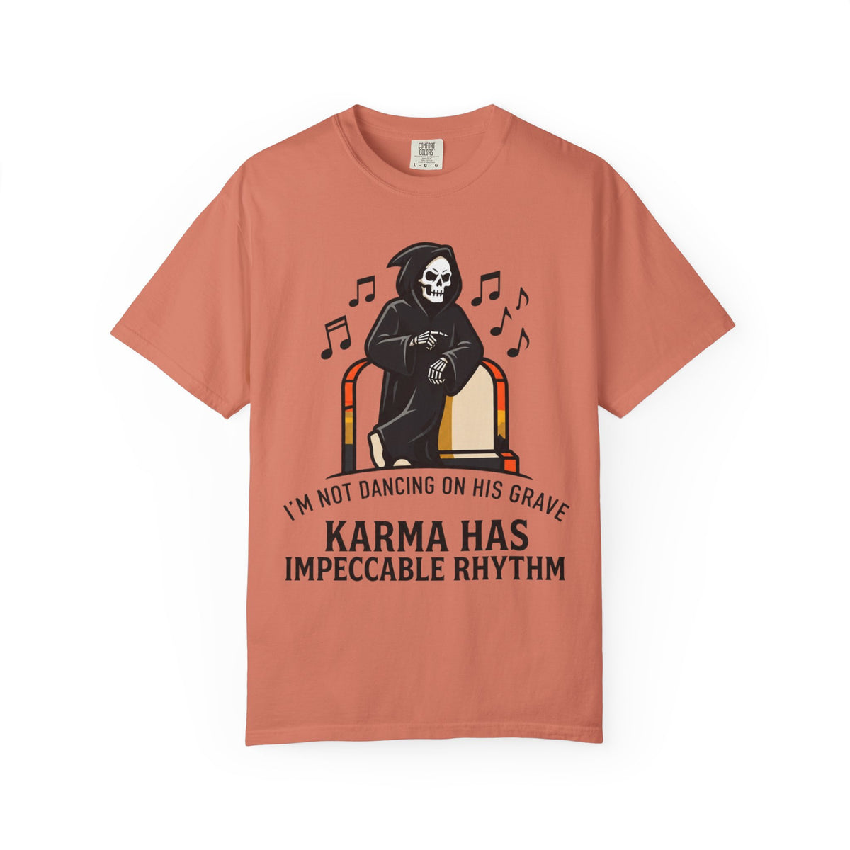 Color: Terracotta | Dancing On Grave Unisex Garment-Dyed Tee