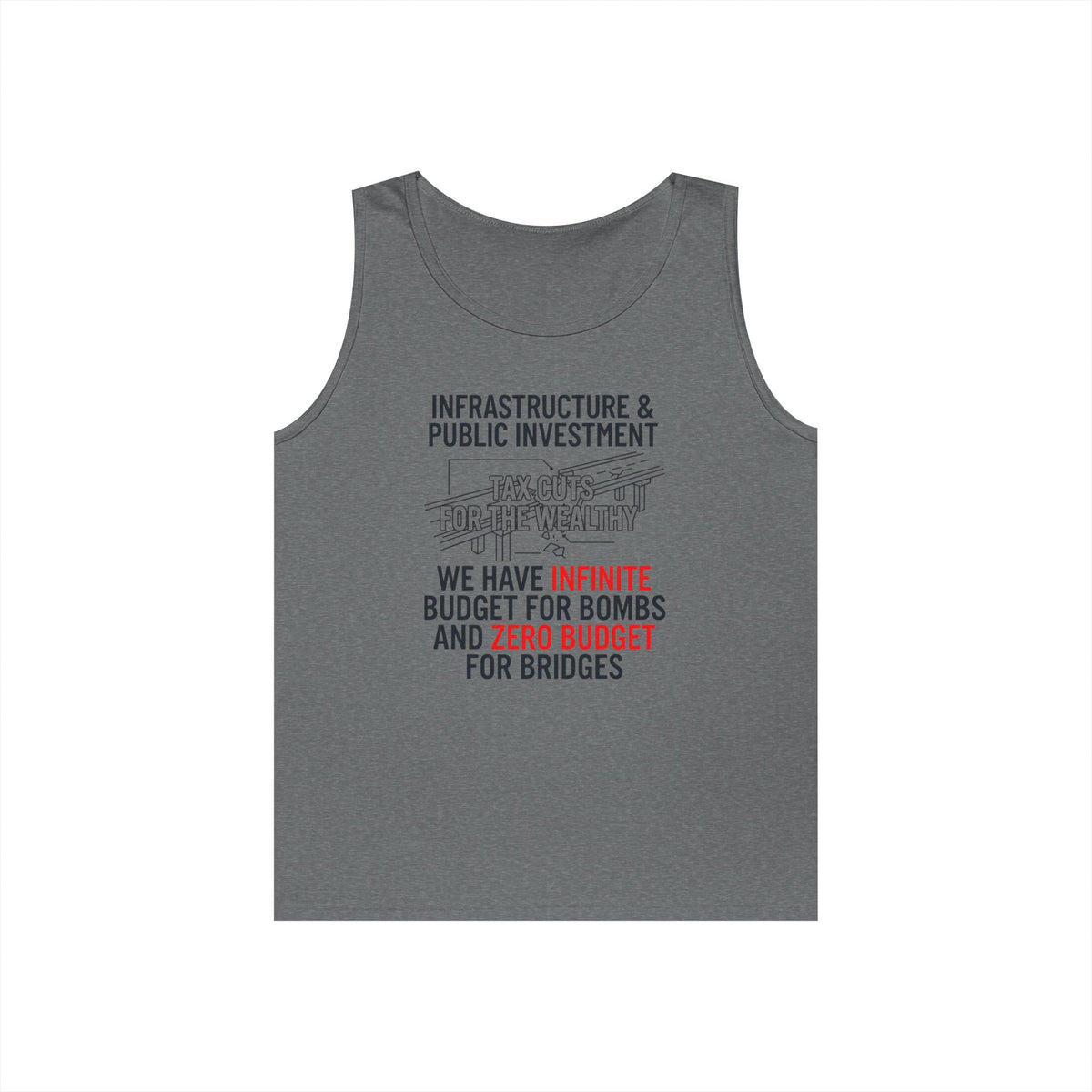Color: Graphite Heather | Protest Series - Fix The Roads Tank Top