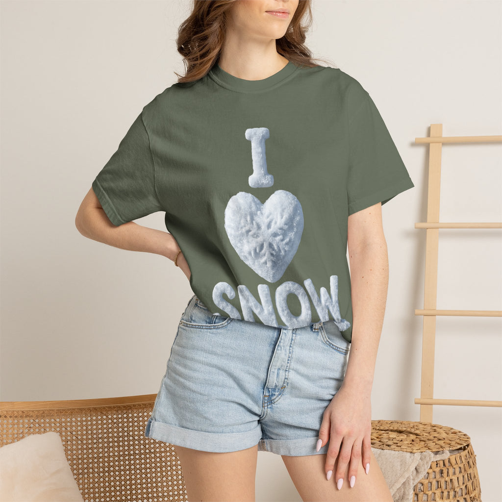 "I Love Snow" Unisex Garment-Dyed T-shirt