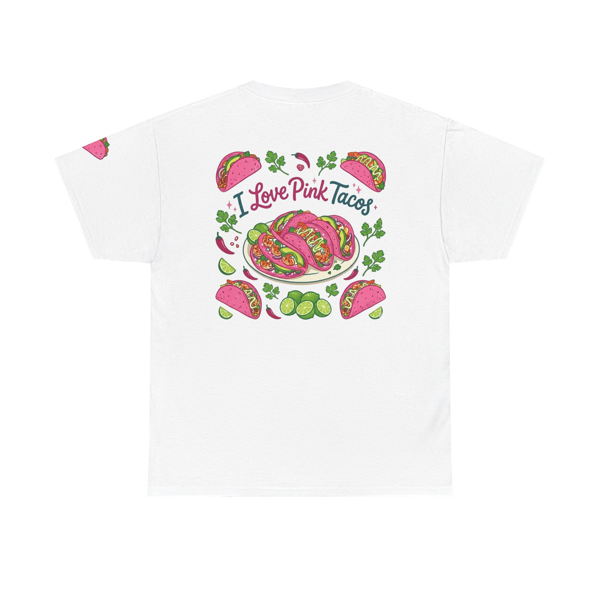 Color: White | I Love Pink Tacos Premium Graphic Tee