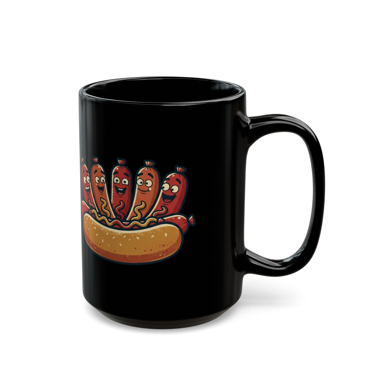 "Sausage Party" Black Ceramic Mug — Graphic