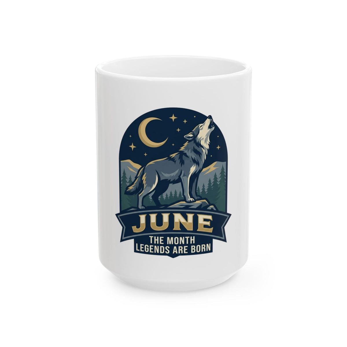 "June Legend" White Ceramic Mug