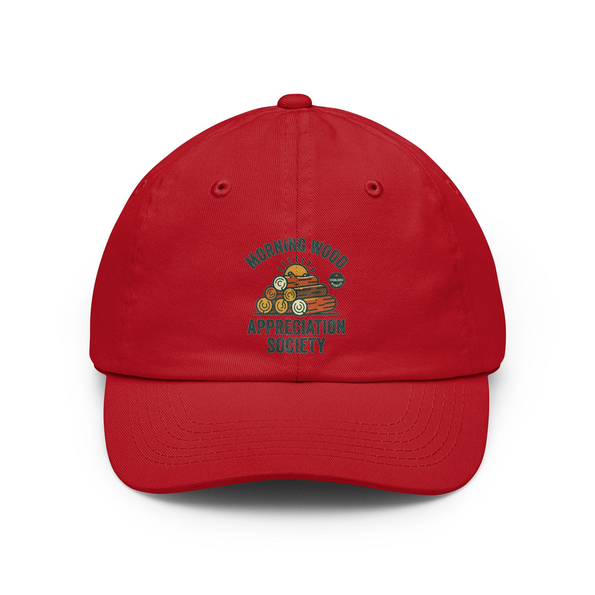 Color: Red | Morning Wood Appreciation Society Dad Hat
