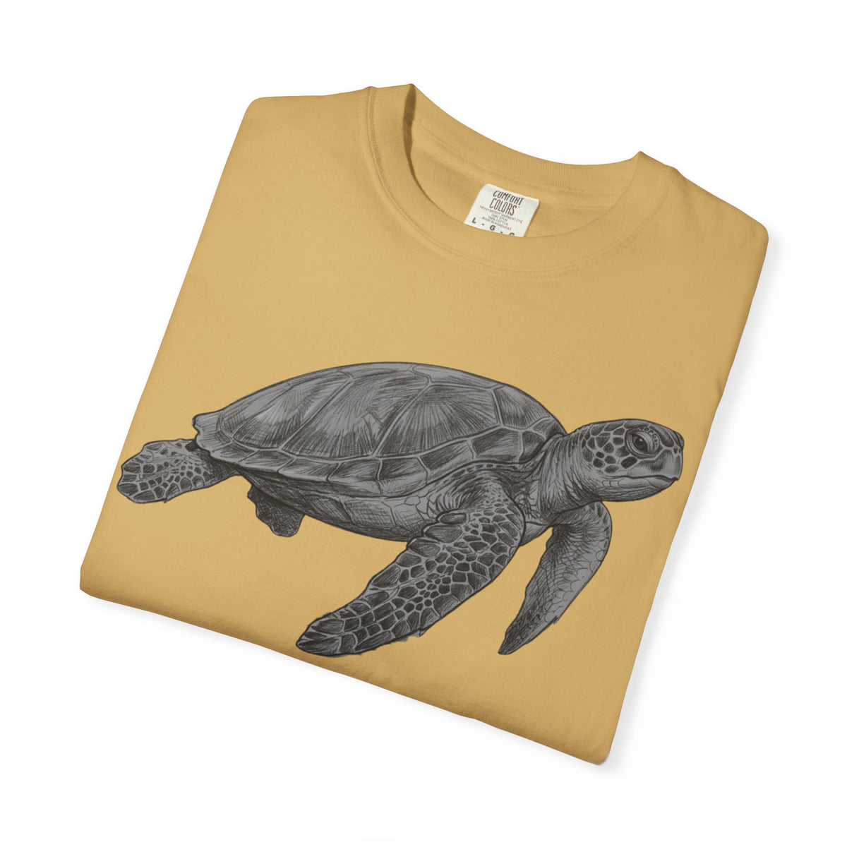 "Pencil Sketch Art Sea Turtle" Unisex Garment-Dyed Tee