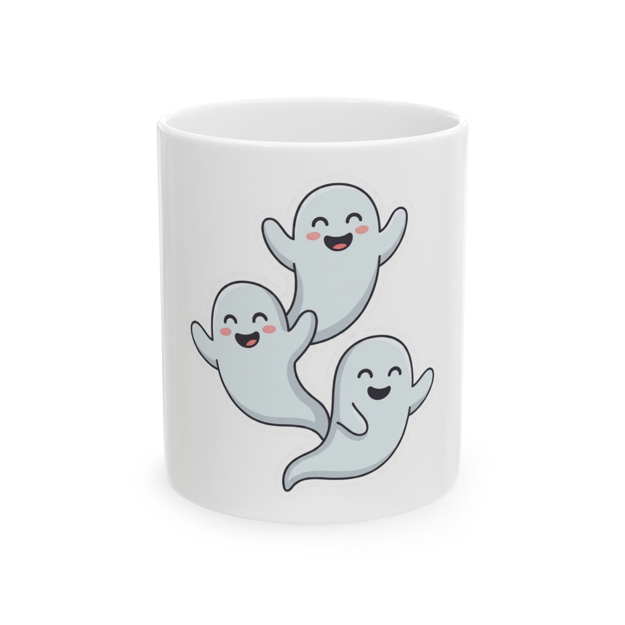 "Ghosts" White Ceramic Mug
