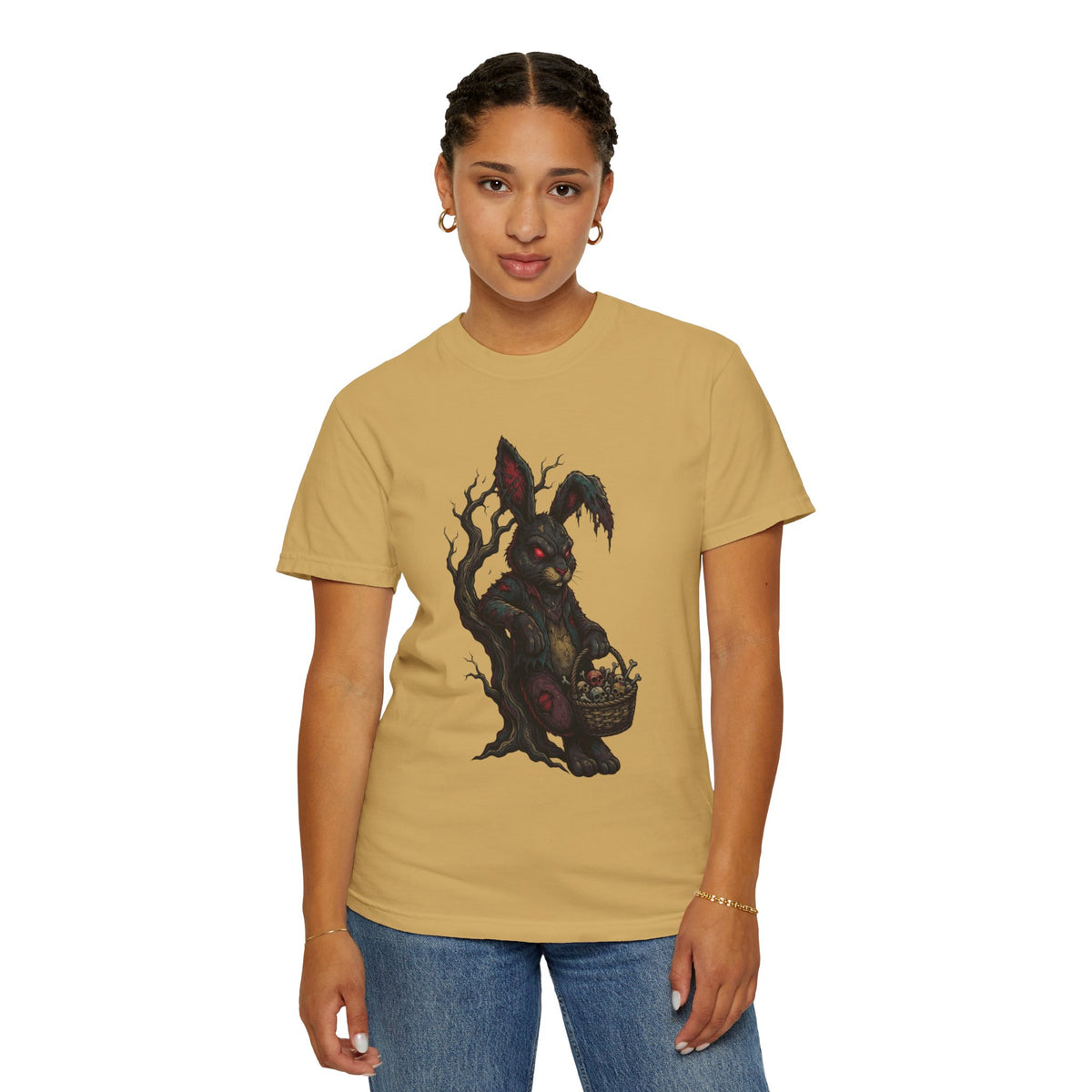 Color: Mustard | Zombie Bunny Unisex Garment-Dyed Tee