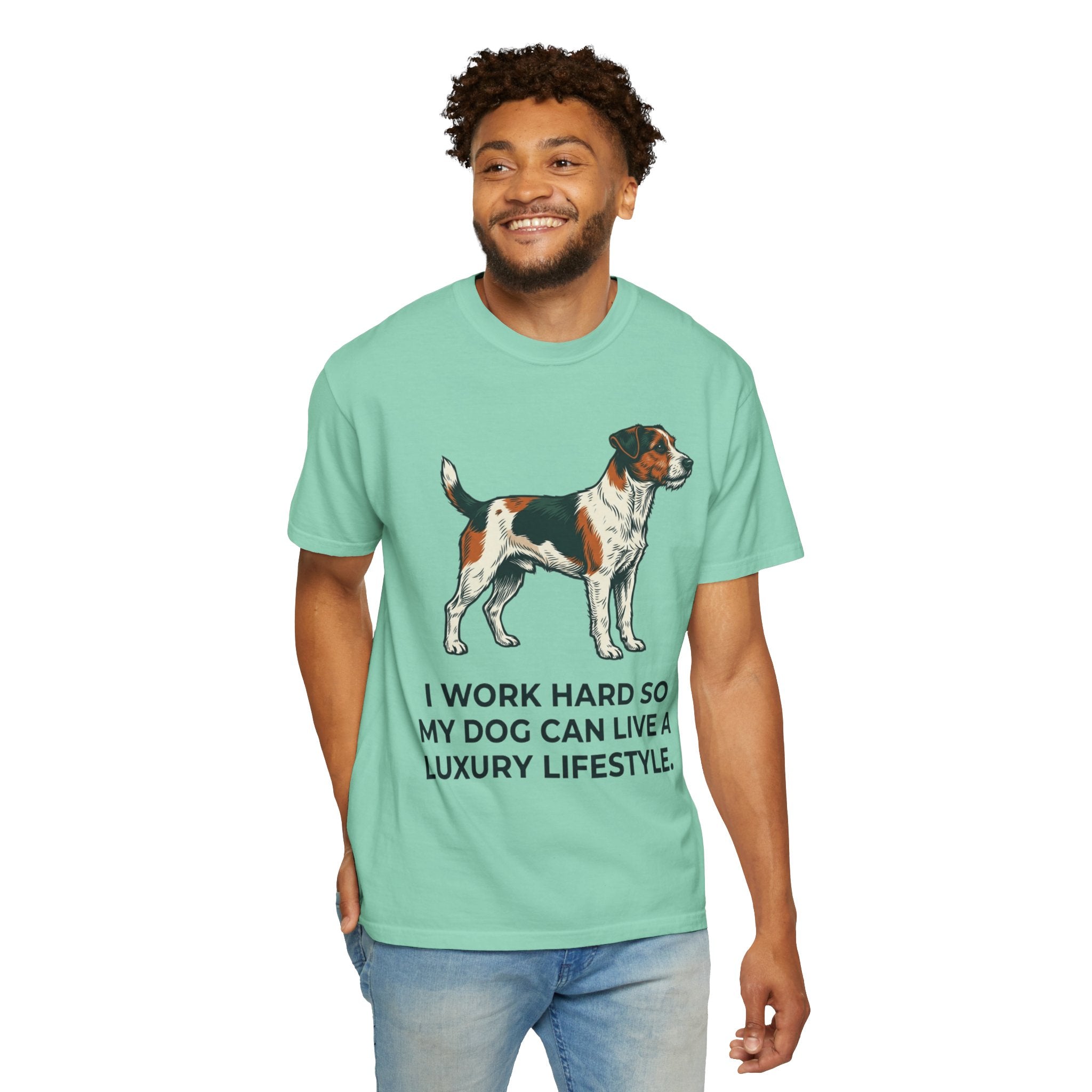 "I Work Hard -1" Unisex Garment-Dyed T-shirt