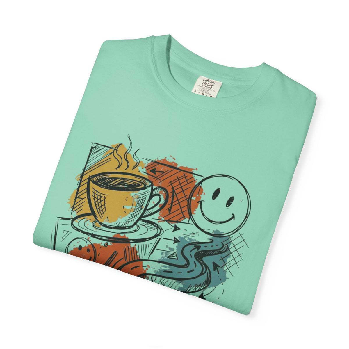 "Happy Coffee" Unisex Garment-Dyed Tee