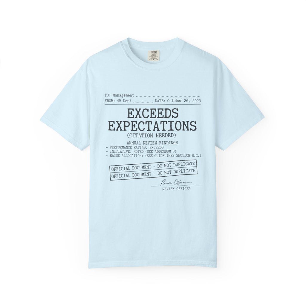 "Exceeds Expectations" Unisex Garment-Dyed Tee