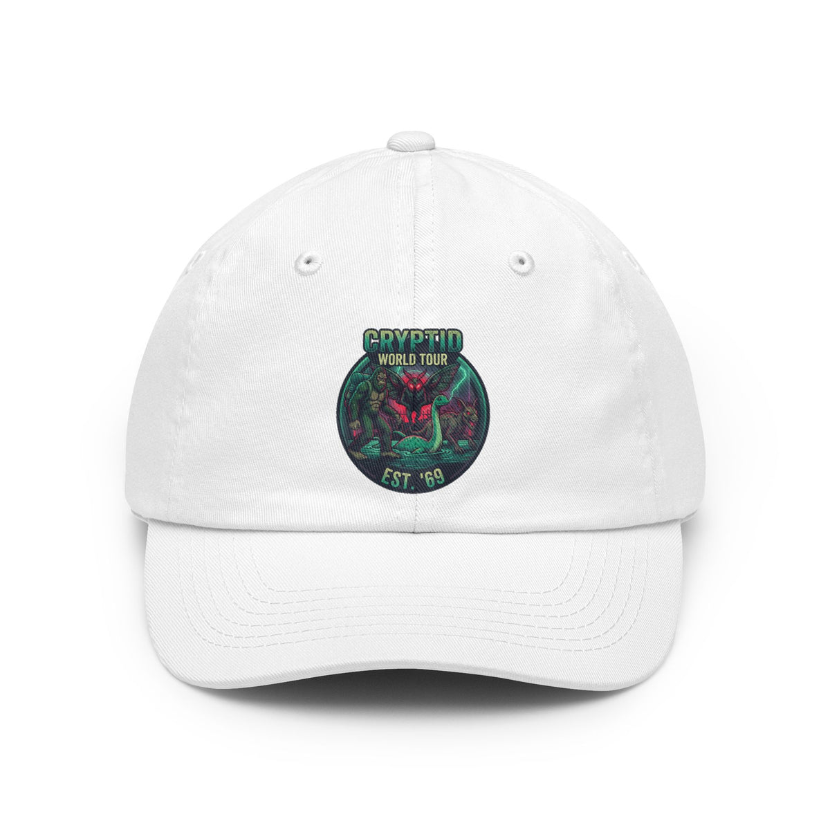Color: White | Puzizia (Global-Cryptid Mashup) Cryptid World Tour Dad Hat