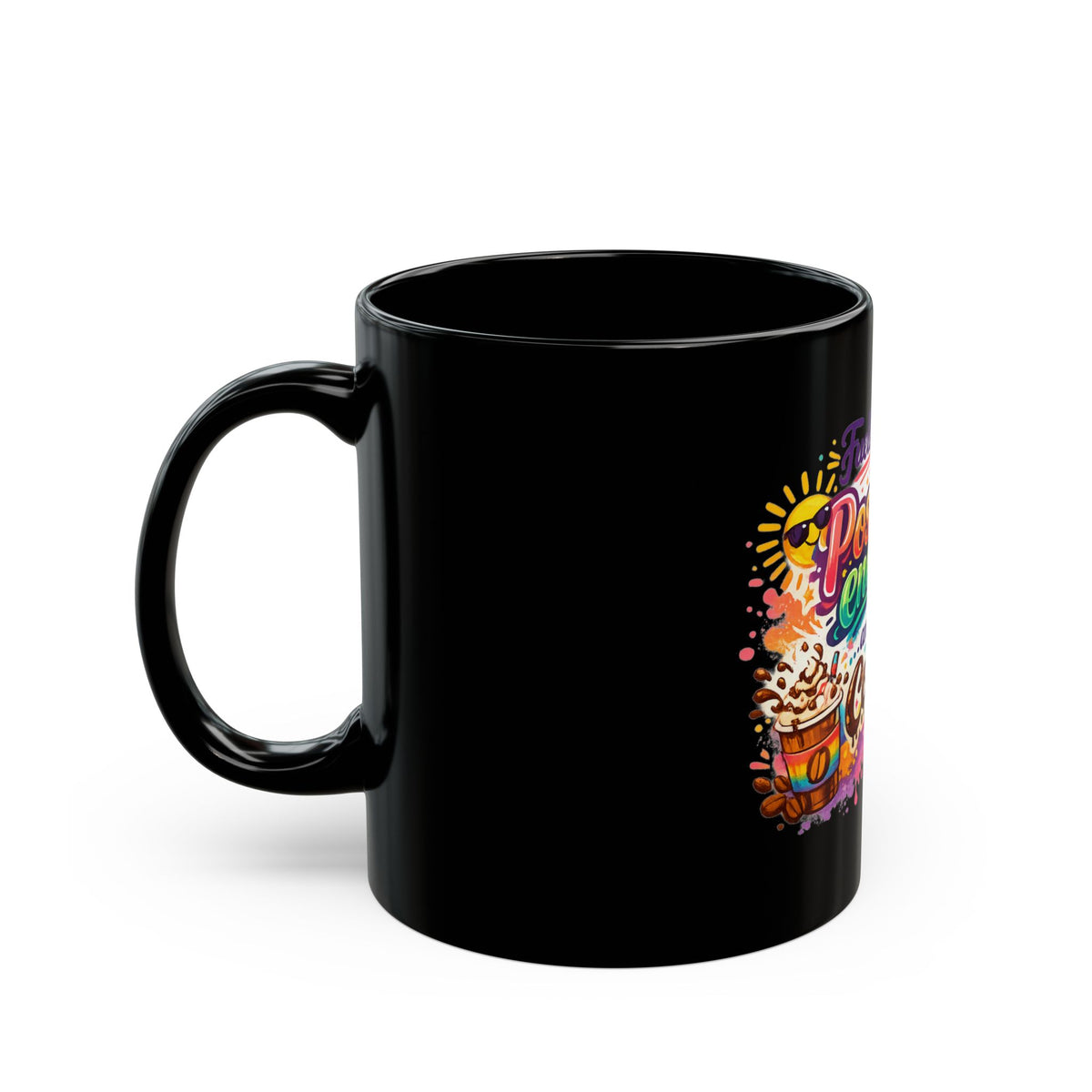 "Fueled by Coffee" Black Ceramic Mug