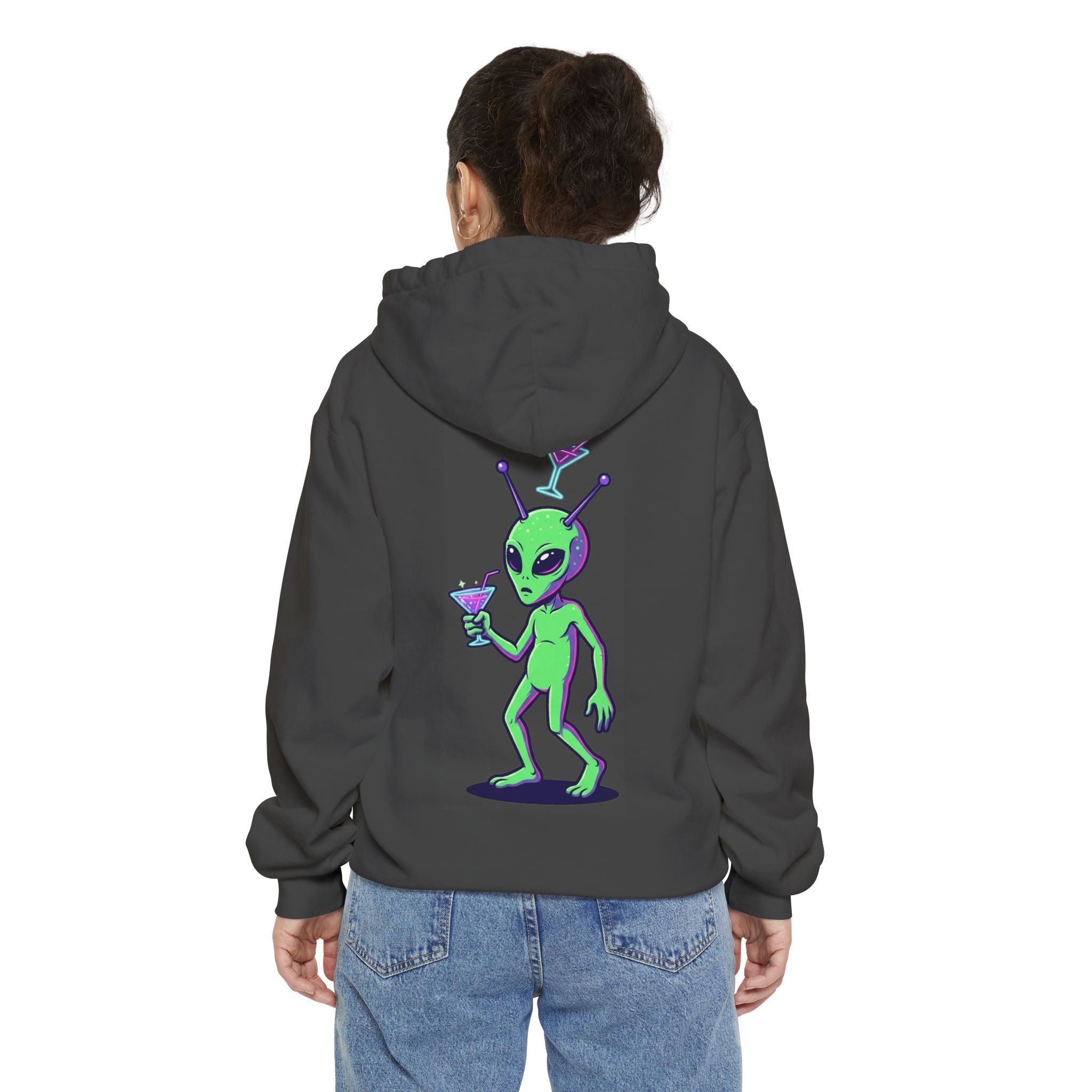 "Drunk Alien" Garment-Dyed Hoodie
