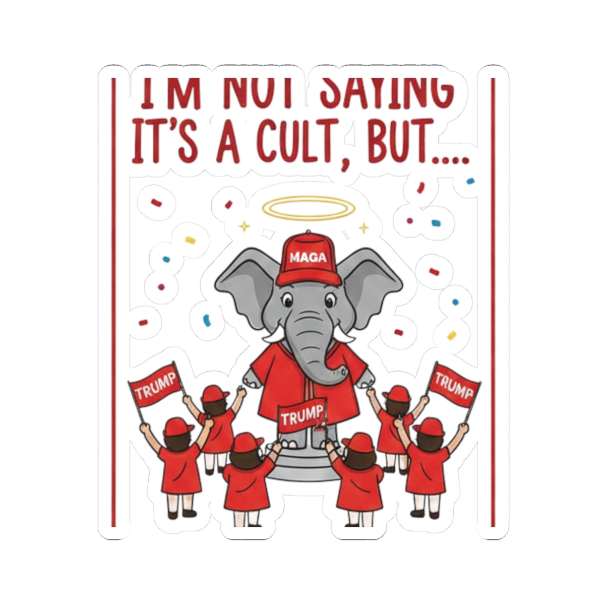 Red Hat Intervention Shirt | Kiss-Cut Sticker — AttitudeShirts