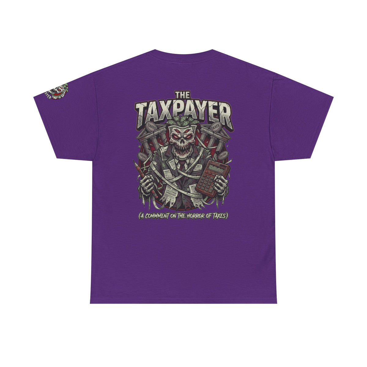 Color: Purple | Horror of Taxes Premium Graphic Tee