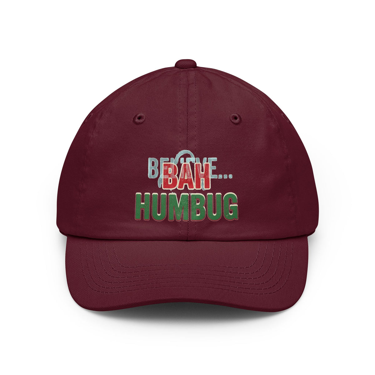 Color: Maroon | Bah Humburg Dad Hat