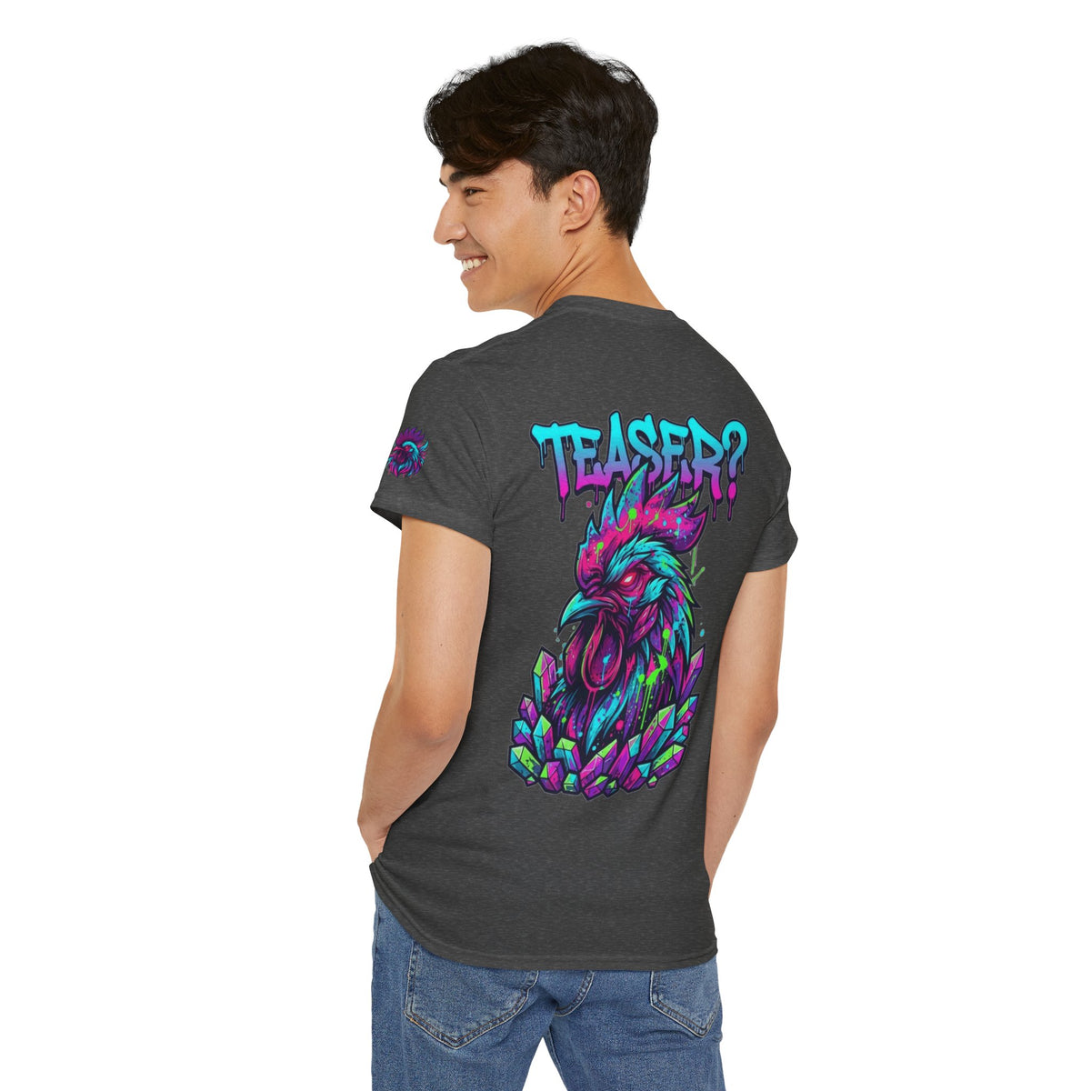 Color: Dark Heather | Cock Teaser Premium Graphic Tee