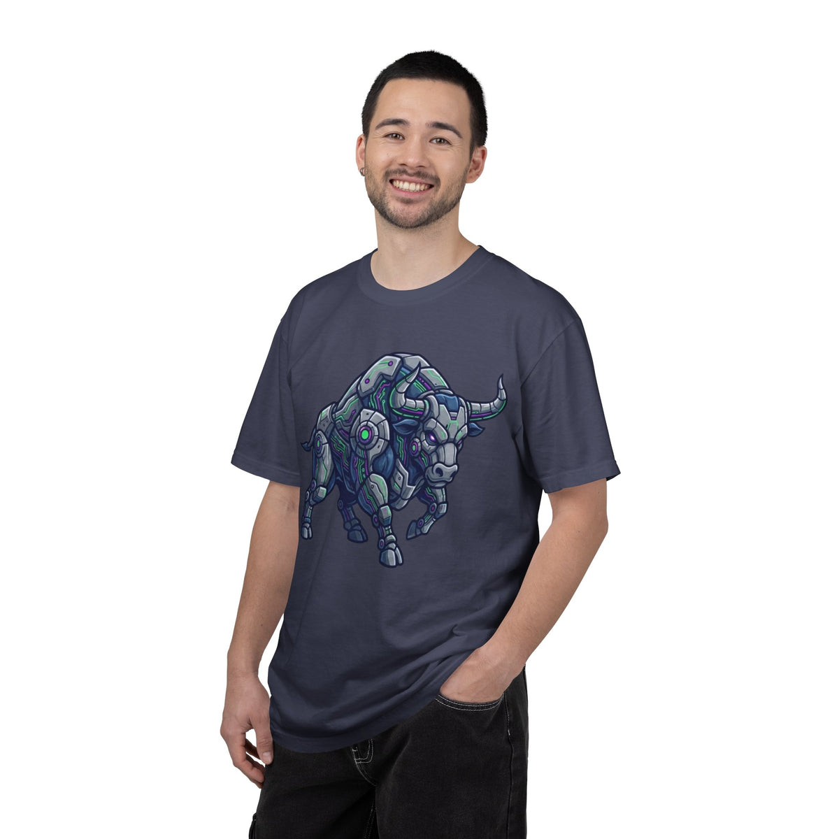 Color: Denim | Cyber Bull Unisex Garment-Dyed Tee