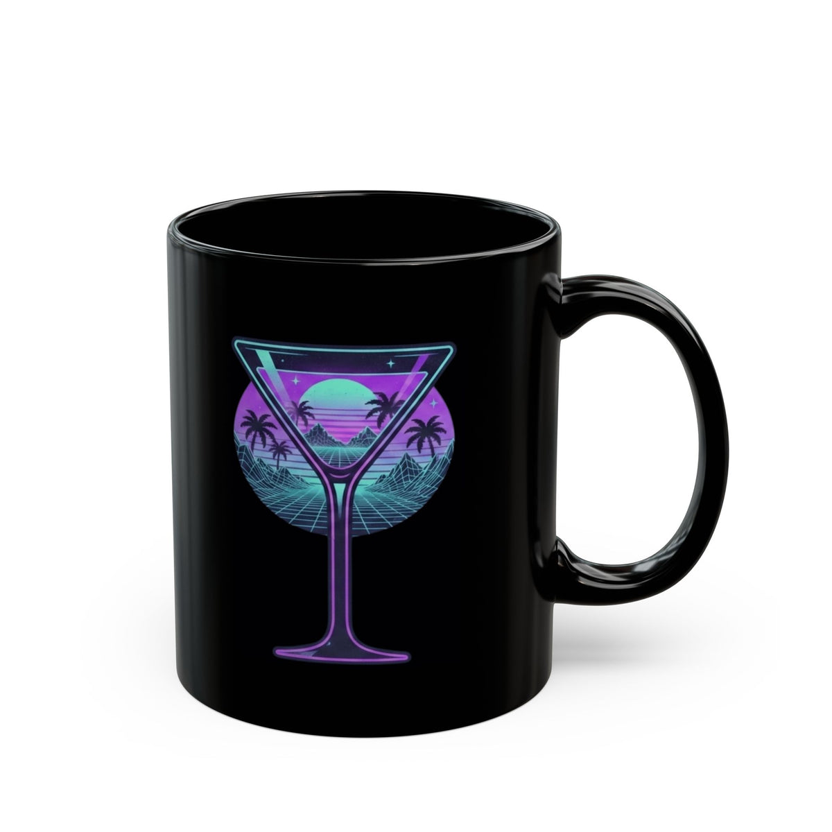 "Up All Night" Black Ceramic Mug — Graphic