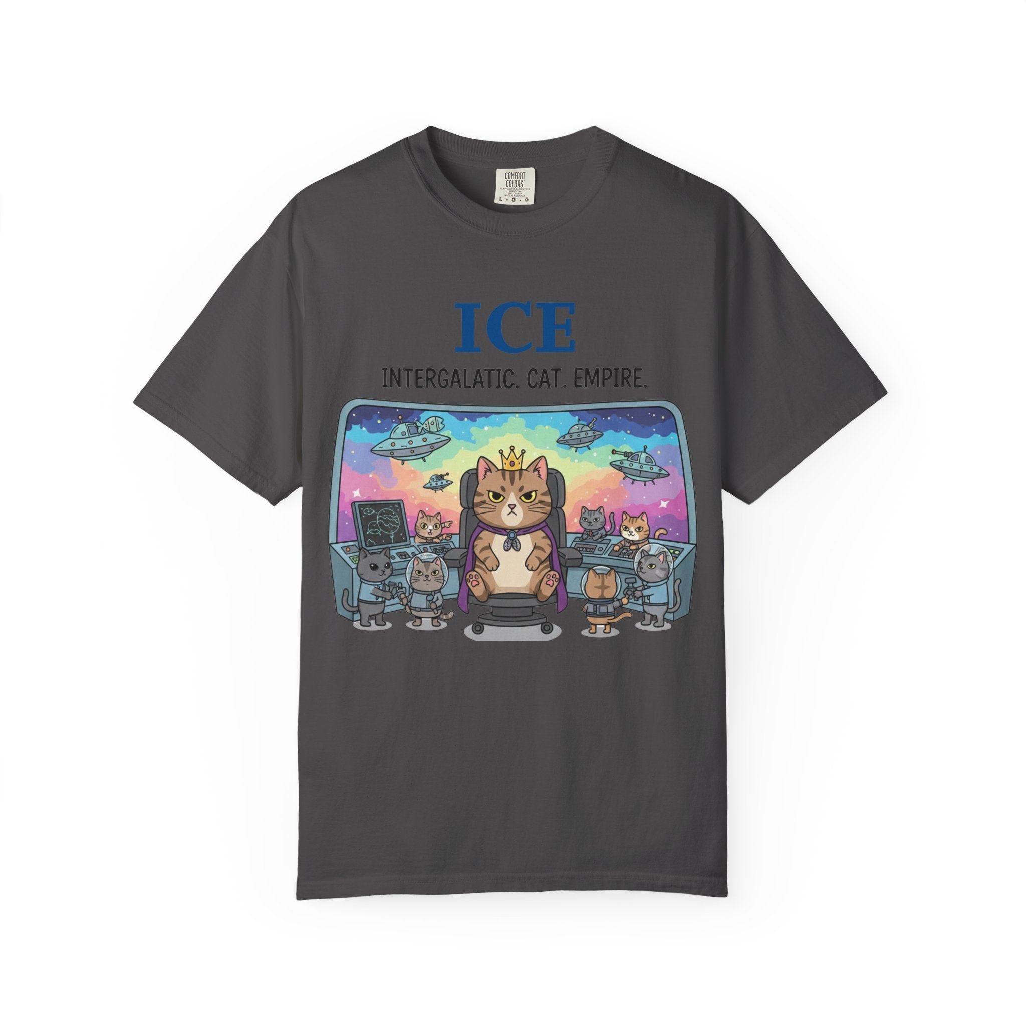 "ICE (Intergalactic Cat Empire)" Unisex Garment-Dyed T-shirt