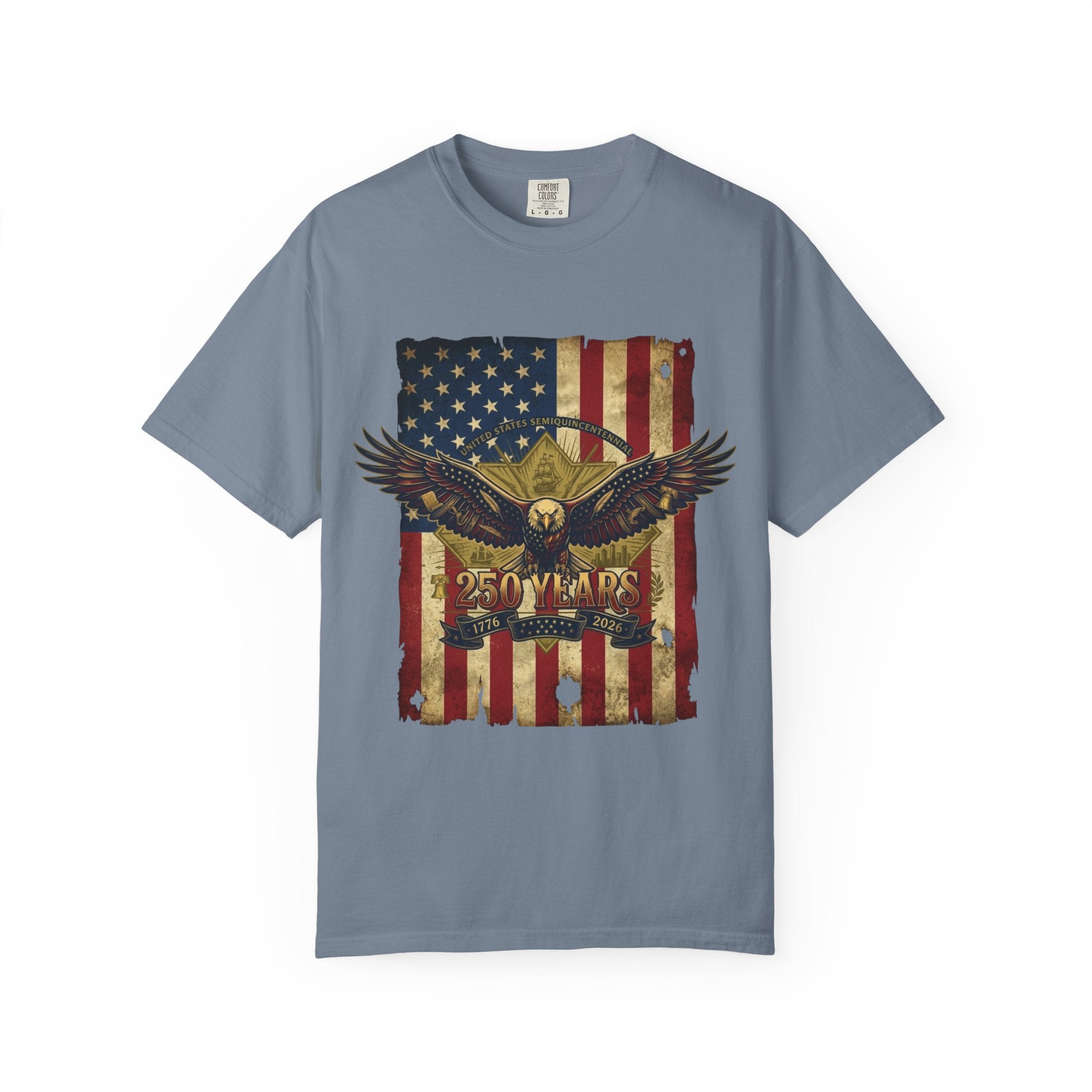 "Eagle and Flag 250 Years" Unisex Garment-Dyed Tee