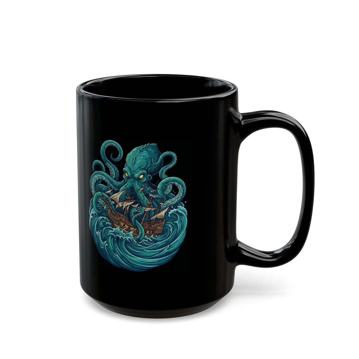 "The Kraken (Norse-Global Maritime)" Black Ceramic Mug