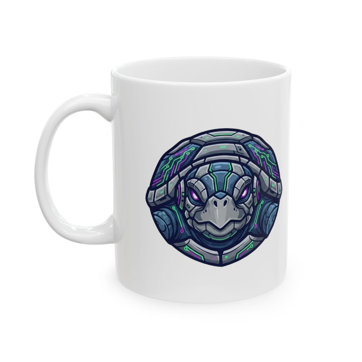 "Cyber Turtle" White Ceramic Mug — Graphic