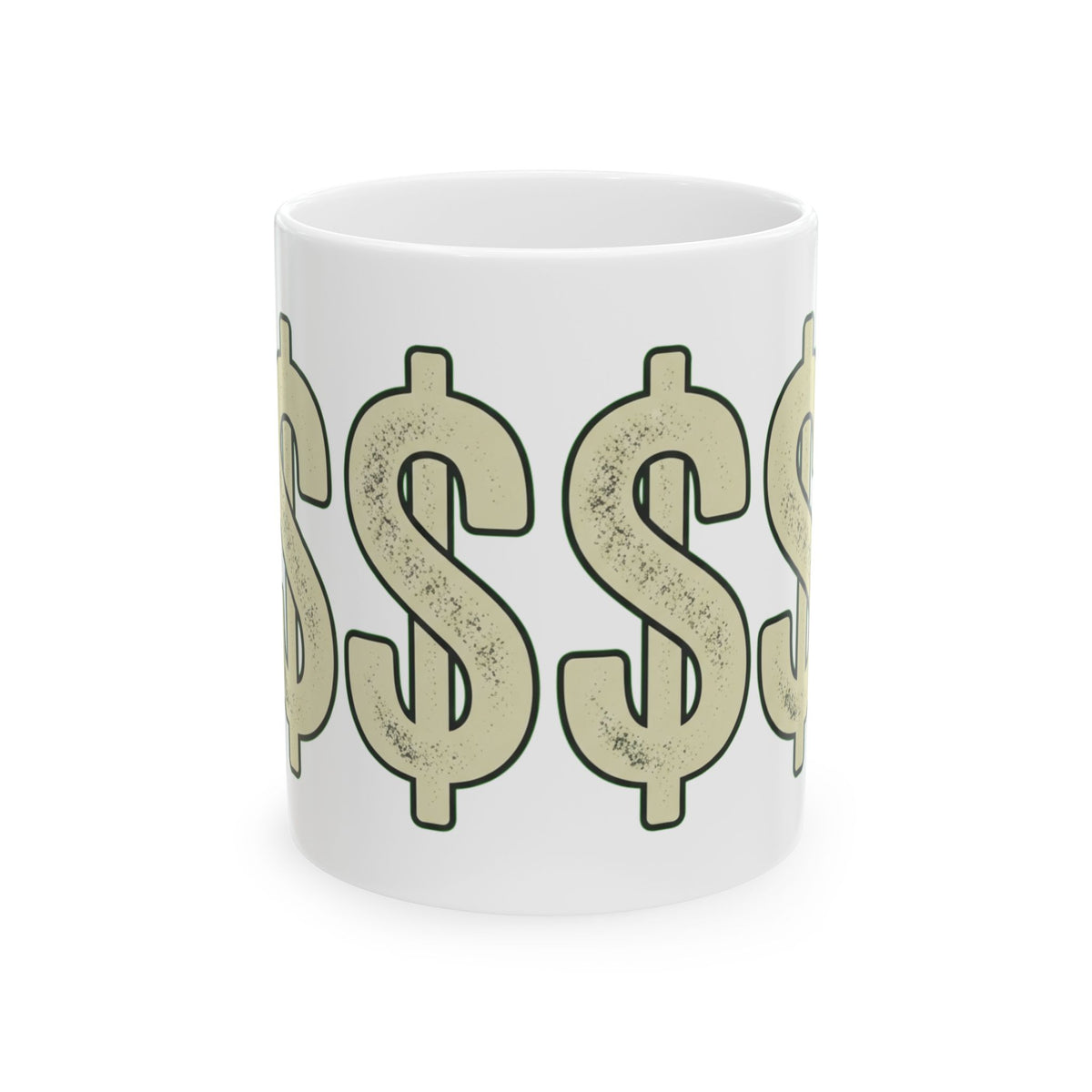 "Technically Wealthy" White Ceramic Mug — Graphic