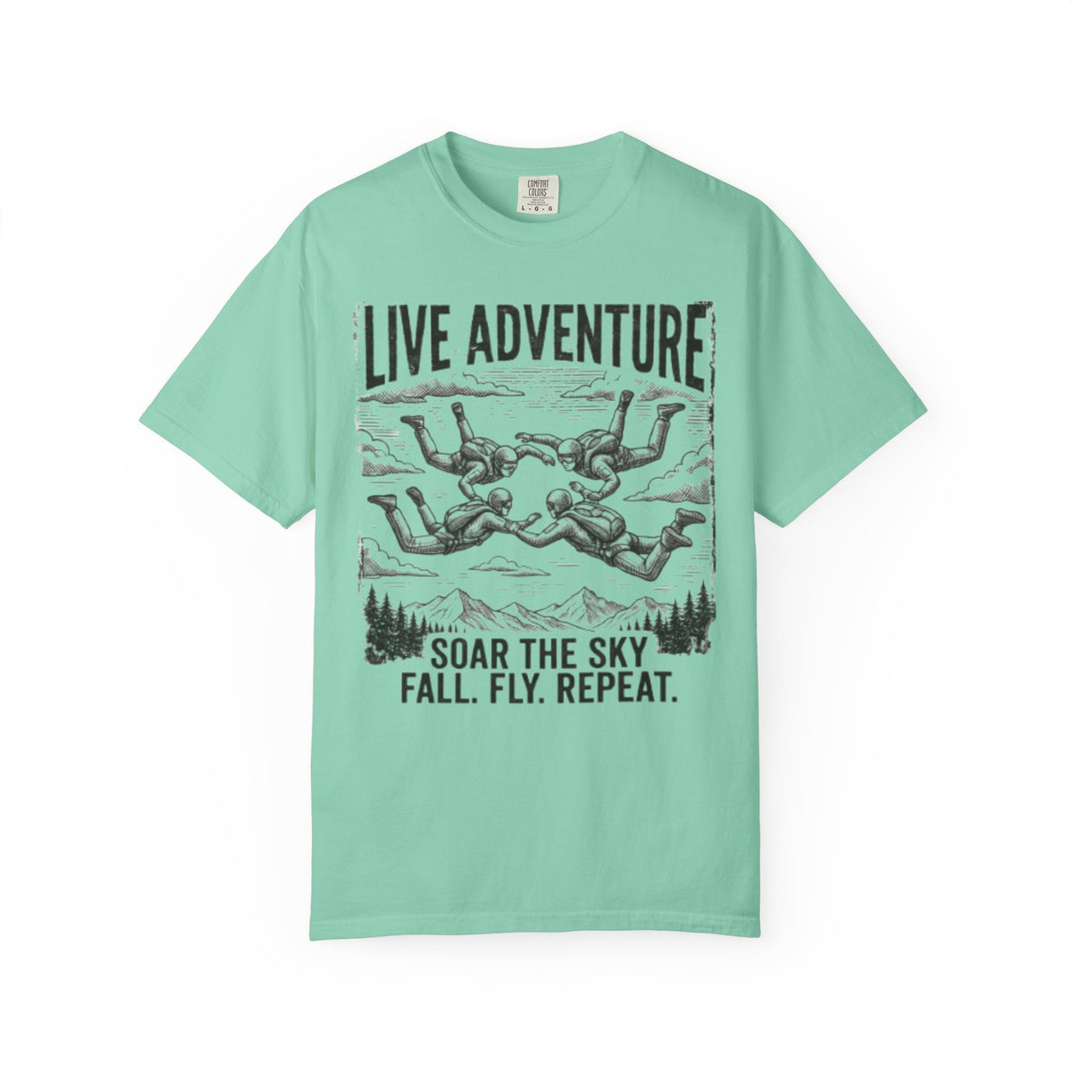 Color: Island Reef | Live Adventure - Skydive Unisex Garment-Dyed Tee