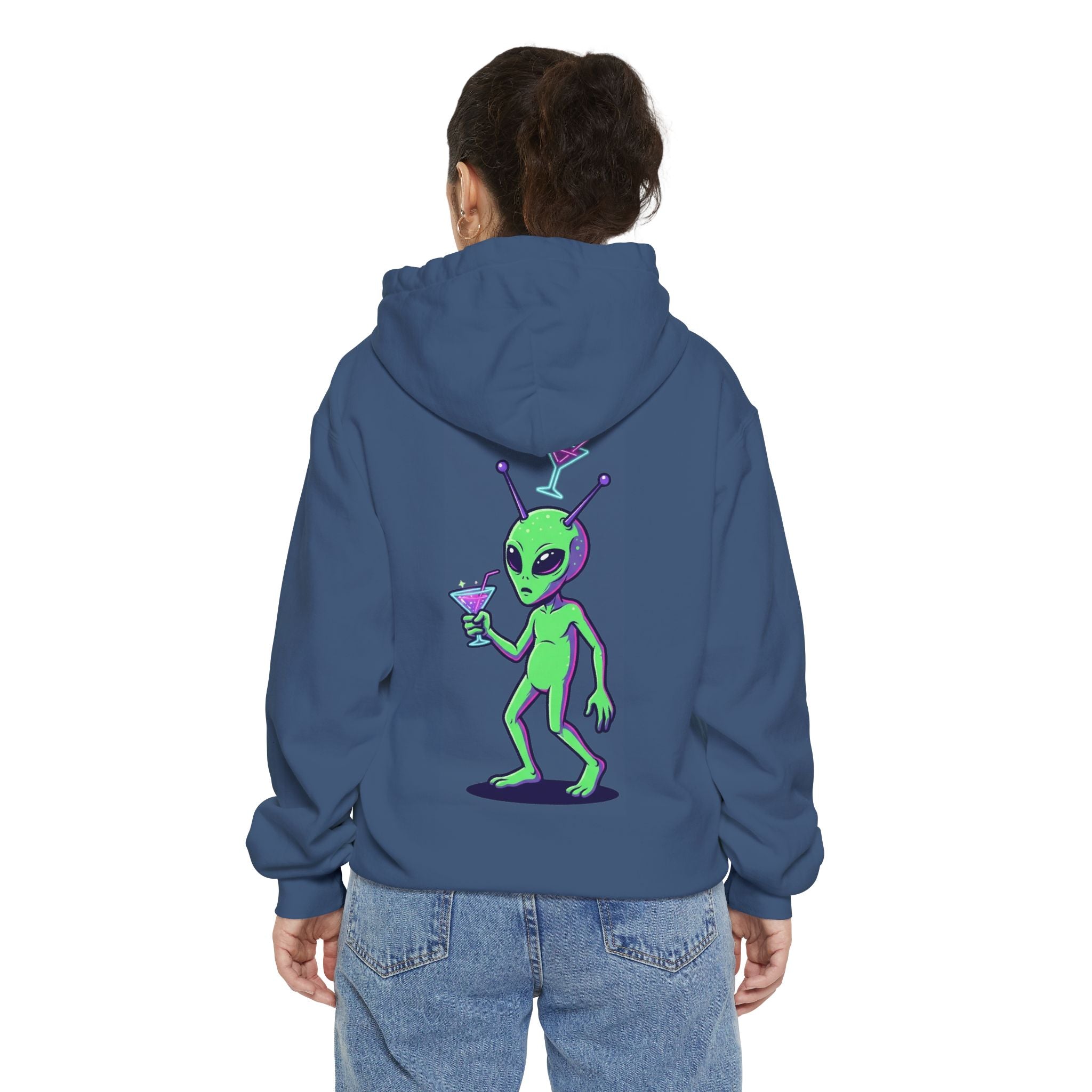 "Drunk Alien" Garment-Dyed Hoodie