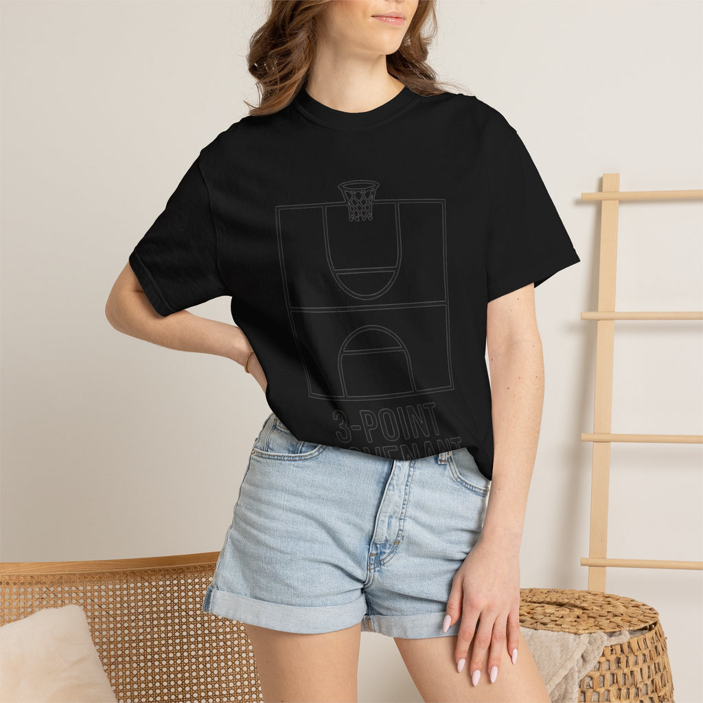 “3‑Point Covenant: Faith, Family, Free Throws" Unisex Garment-Dyed T-shirt