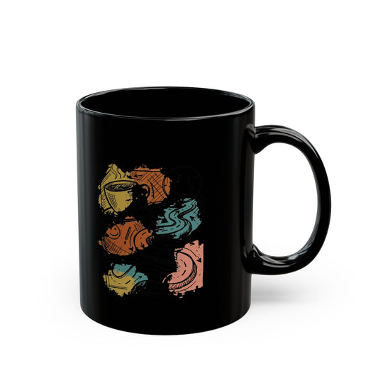 "Happy Coffee" Black Ceramic Mug
