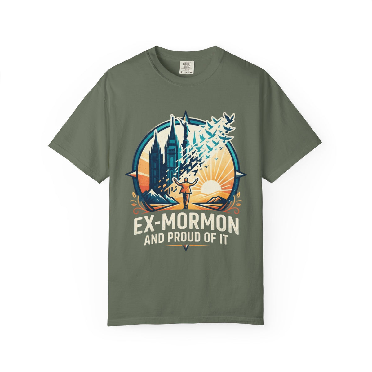 Color: Moss | Ex Mormon Unisex Garment-Dyed Tee