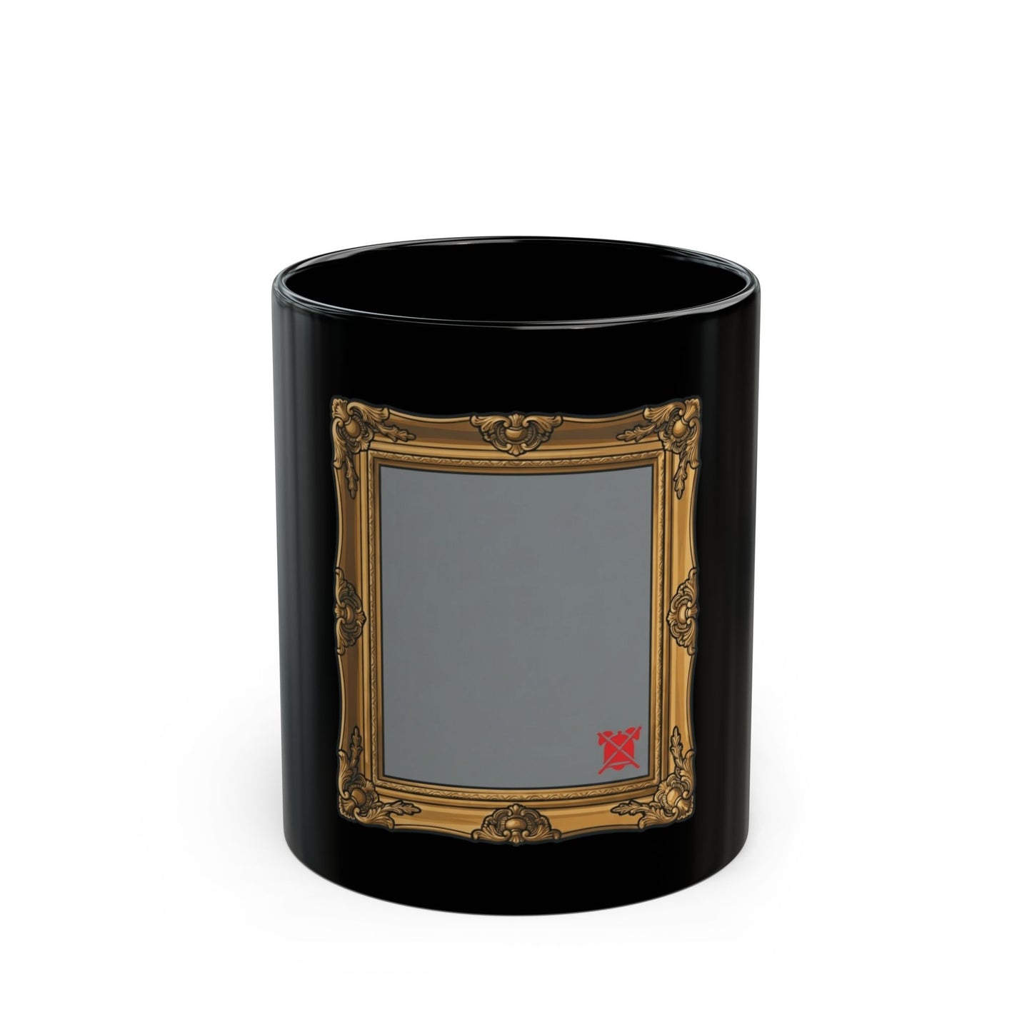 "Nobody Was Watching" Black Ceramic Mug — Graphic