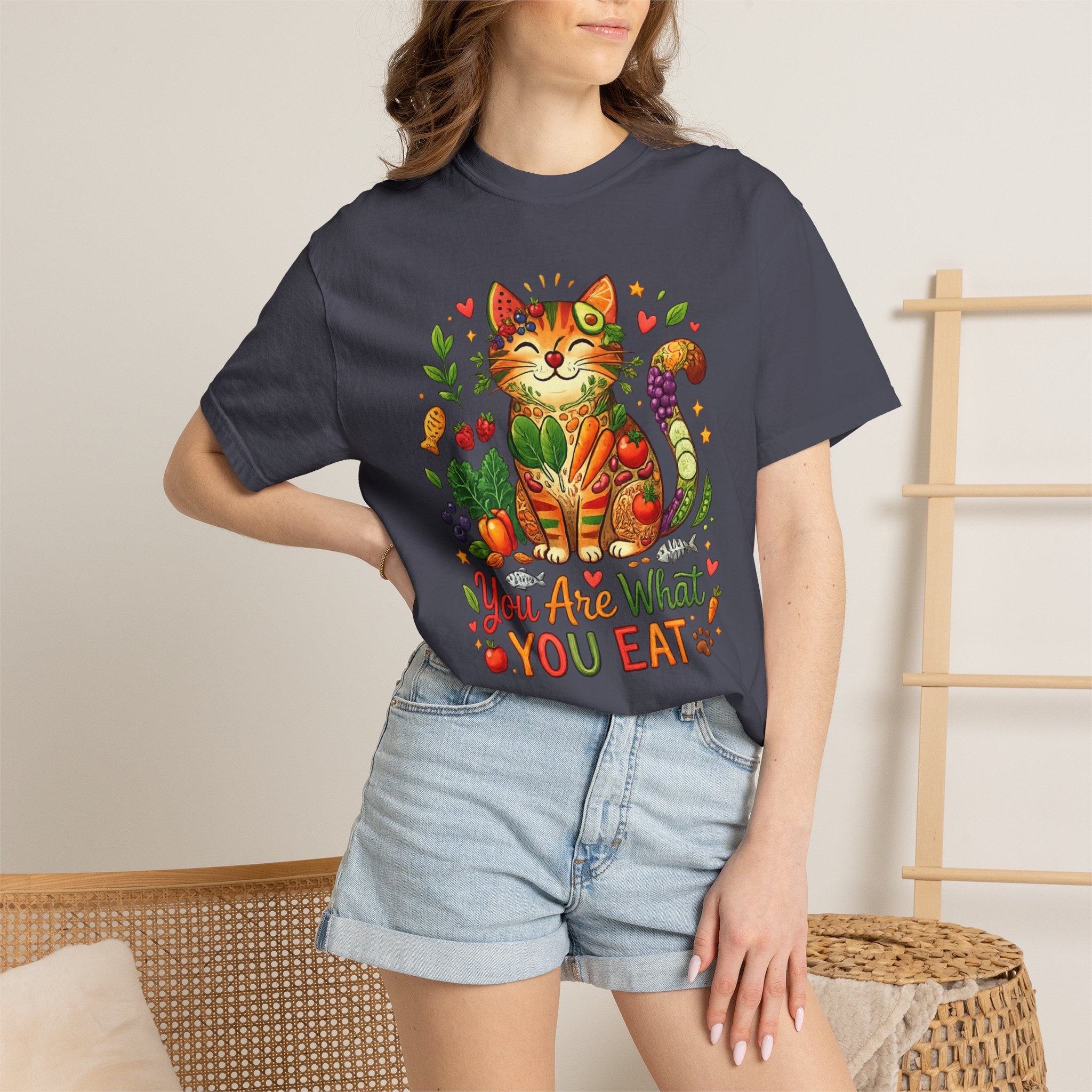 "You Are What You Eat - Cat 2" Unisex Garment-Dyed T-shirt