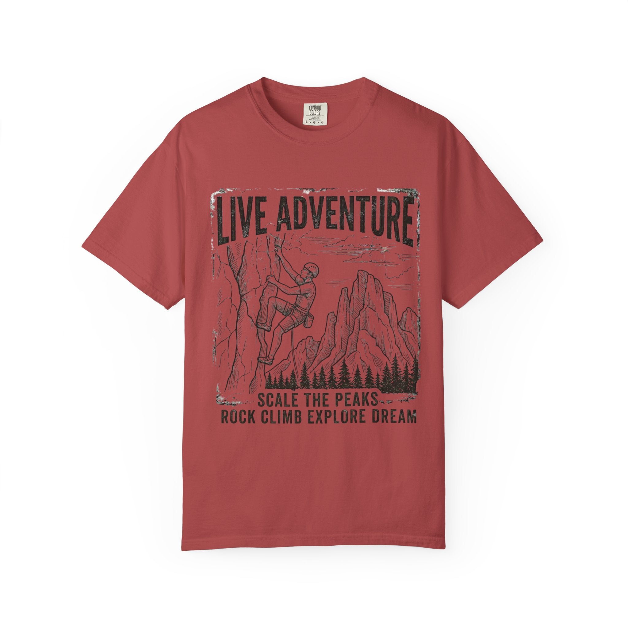 "Live Adventure - Climb" Unisex Garment-Dyed Tee