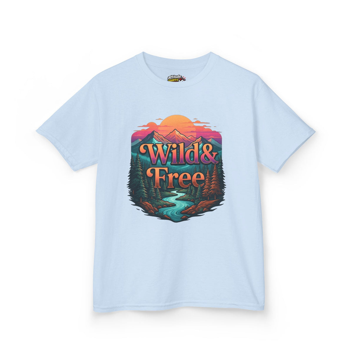 Color: Light Blue | Wild & Free Kids Tee