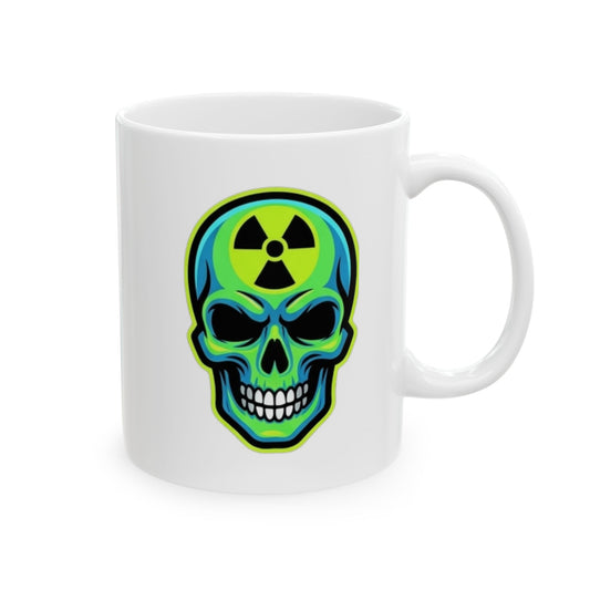 "Radioactive Apparel" White Ceramic Mug — Graphic
