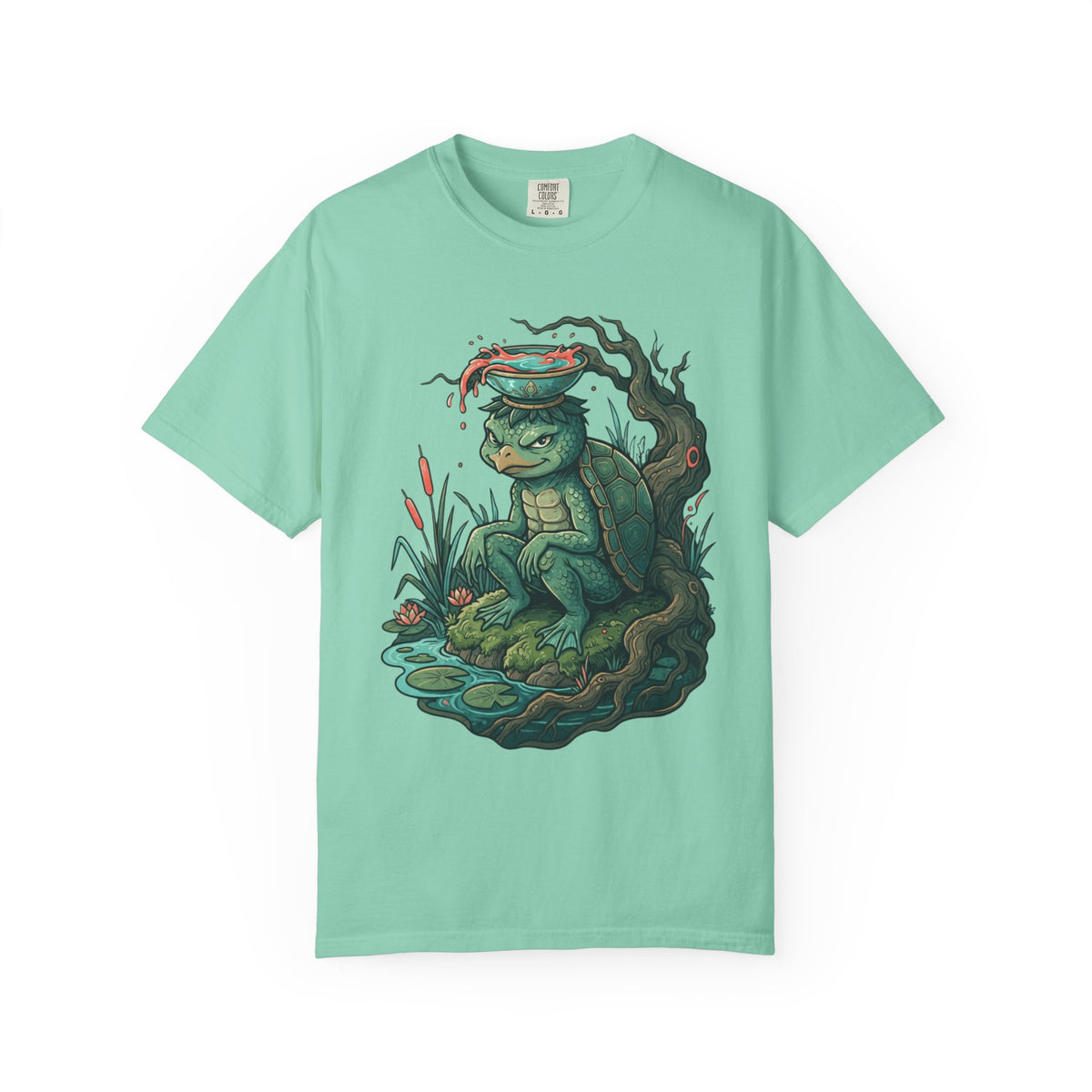 Color: Island Reef | Kappa (Japanese Folklore) Unisex Garment-Dyed Tee