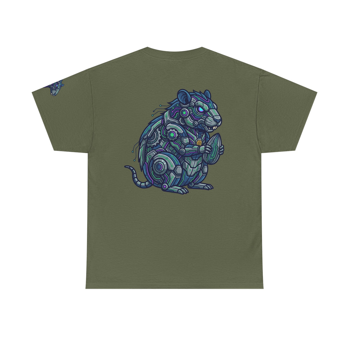 Color: Military Green | Cyber Hamster Premium Graphic Tee