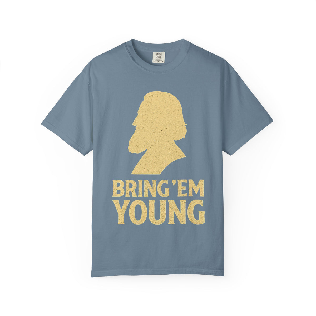 Color: Ice Blue | Bring 'Em Young Unisex Garment-Dyed T-shirt