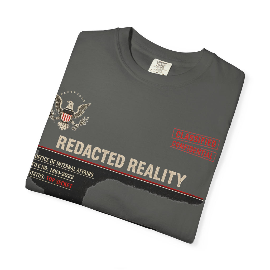 "[REDACTED] for Your Protection" Unisex Garment-Dyed T-shirt