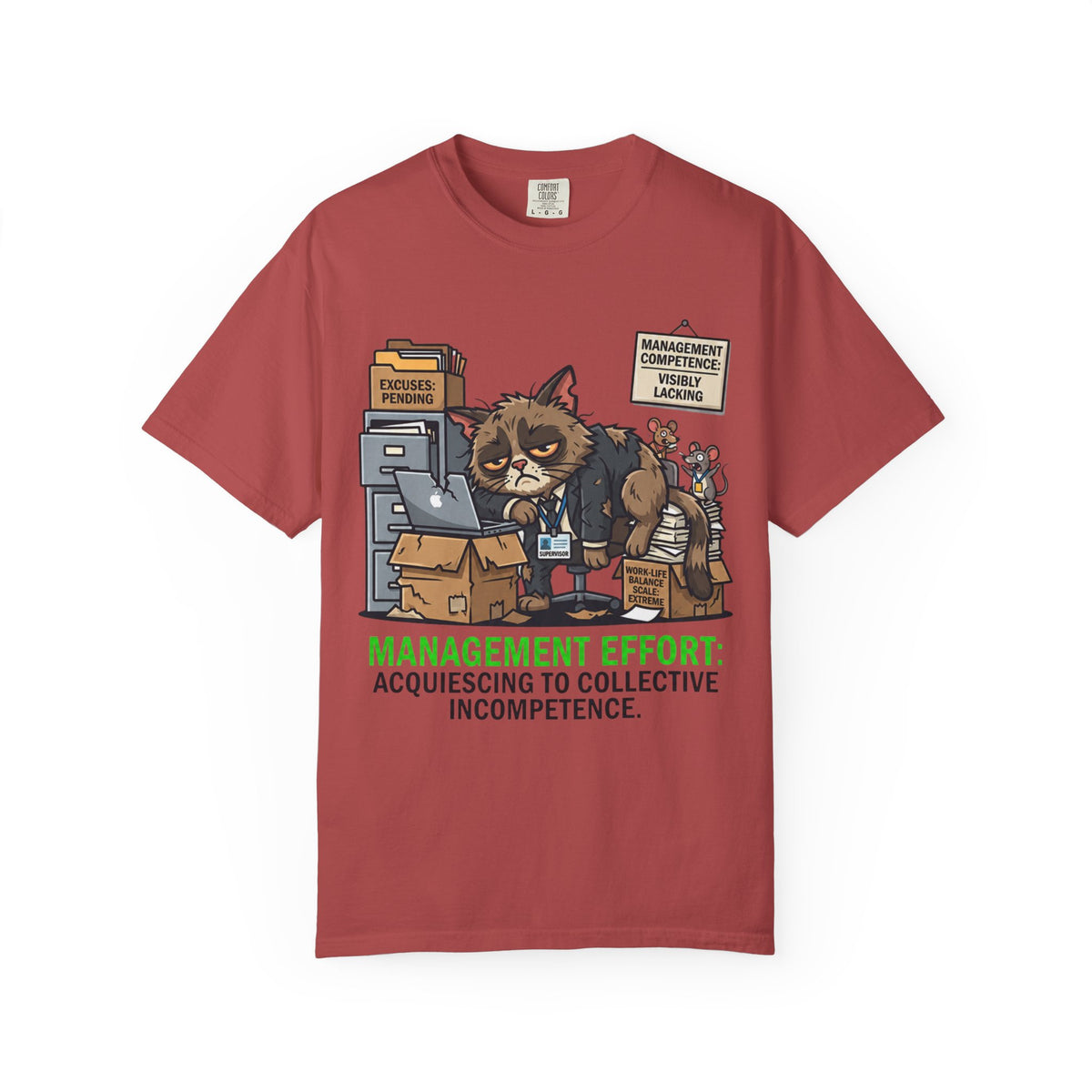 Color: Crimson | Acquiescing to Collective Incompetence Unisex Garment-Dyed Tee