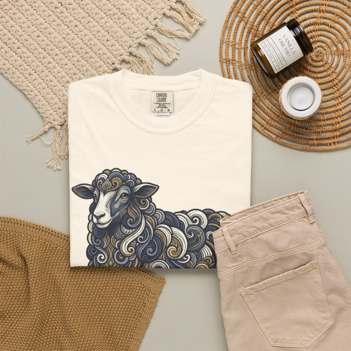 Barnyard Sheep Unisex Garment-Dyed Tee