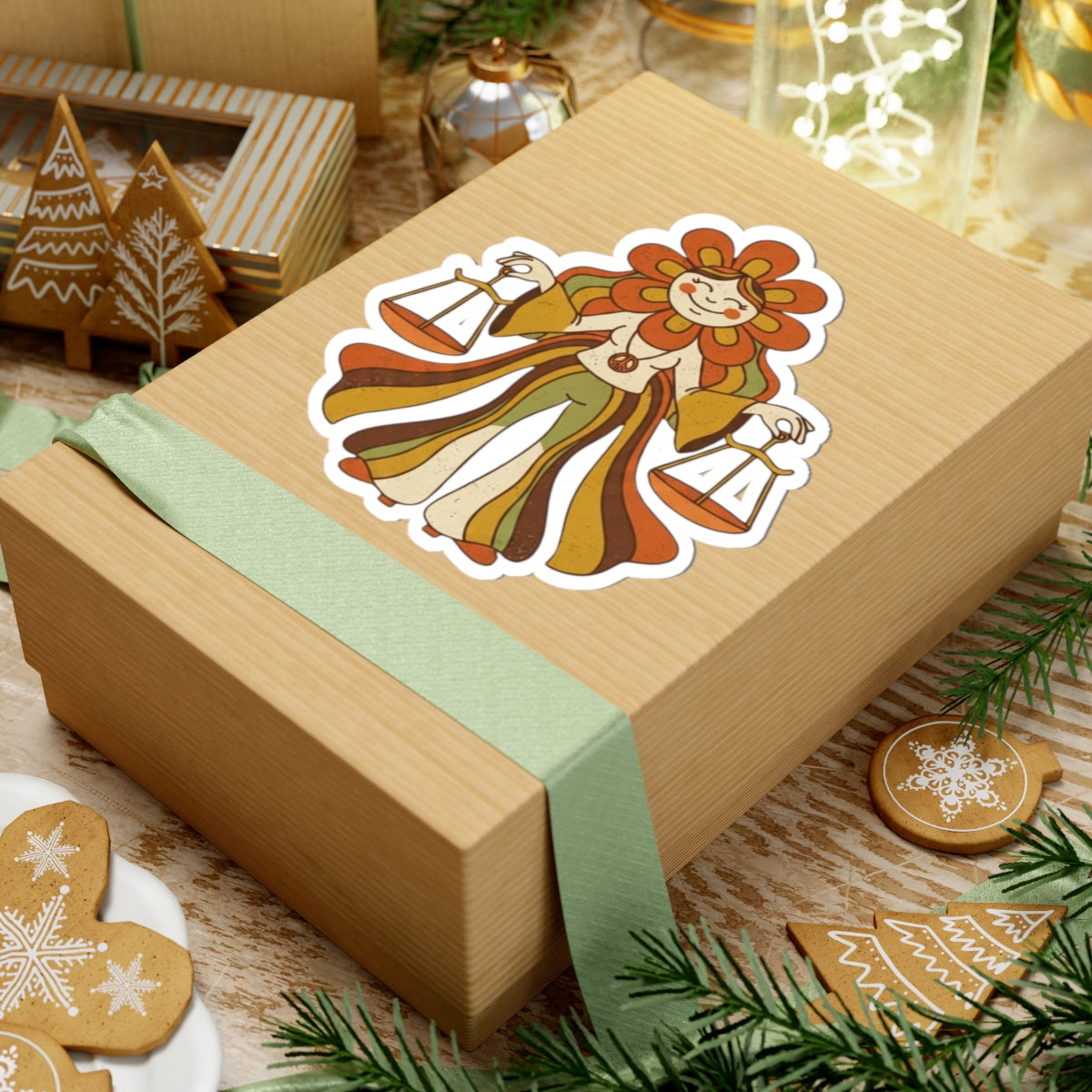 "Retro Mascot Groovy Libra" Sticker