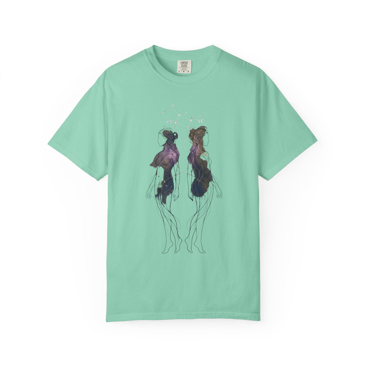 Color: Island Reef | Gemini The Celestial Twins Unisex Garment-Dyed Tee