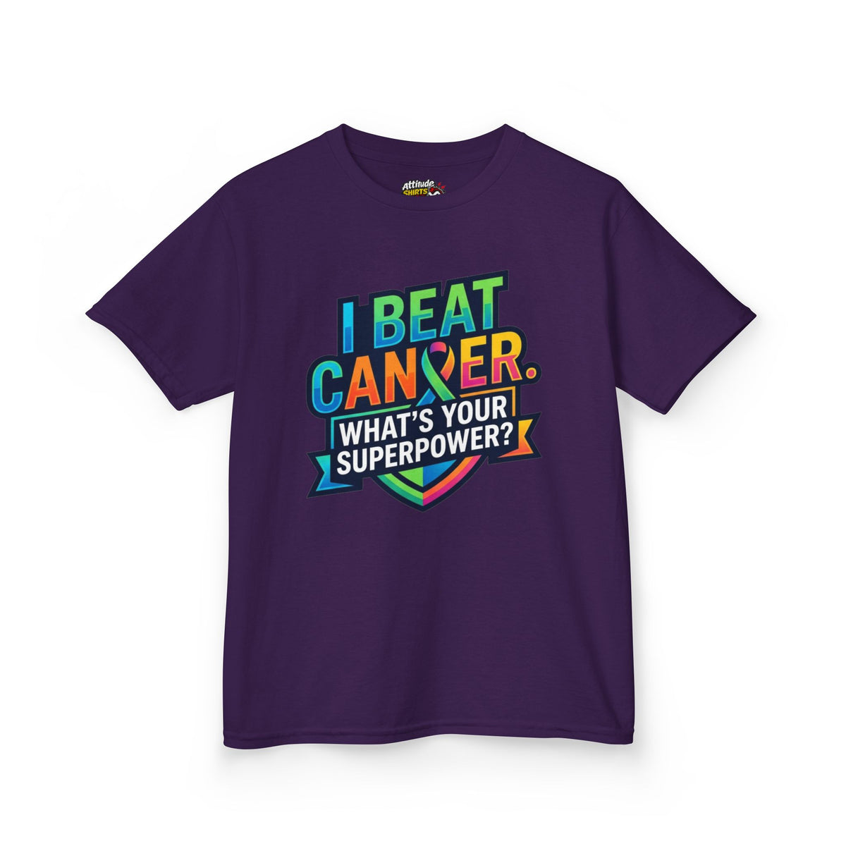 Color: Purple | I Beat Cancer - What is Your Superpower Kids Tee