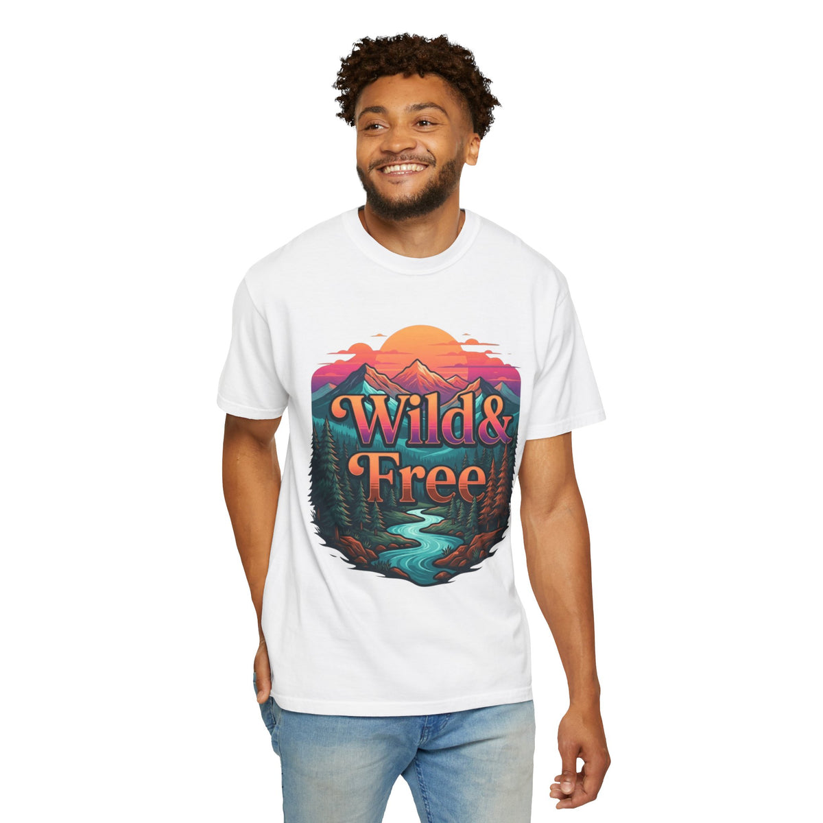 Color: White | Wild & Free Unisex Garment-Dyed Tee